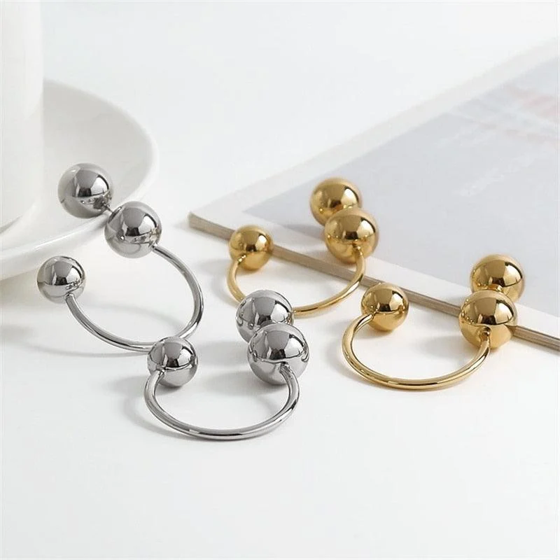 LaCella Punk Pierce-Ball Earrings - Gold or Silver - Glova