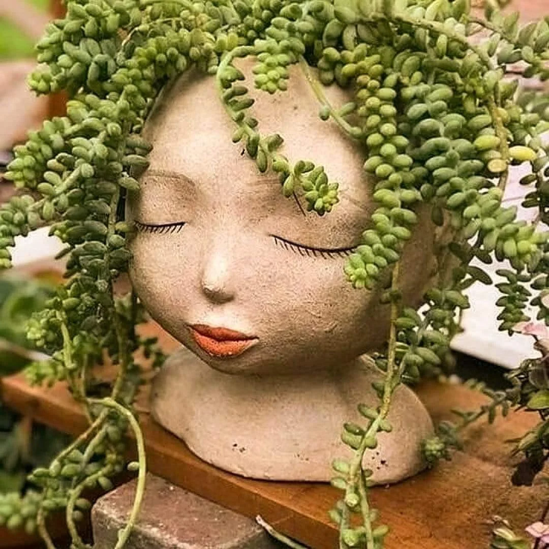 Lady Of The Flowers Head Planter - Glova