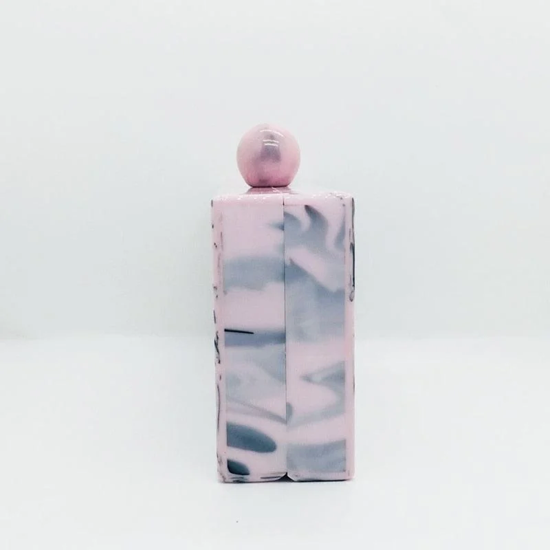 Lara Pink Marble Acrylic Evening Box Clutch - Glova