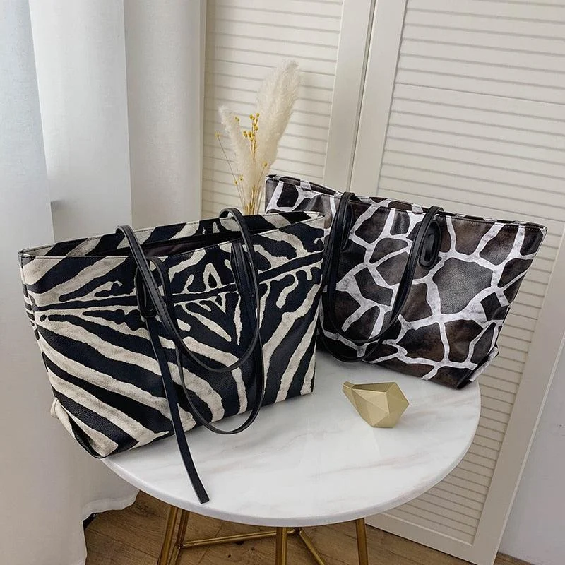 Large Animal Prints Totes - 2 Animals - Glova