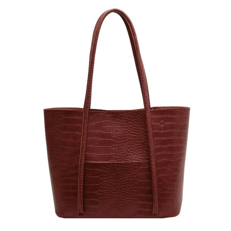 Large PU Leather Shoulder Tote Bag - Glova