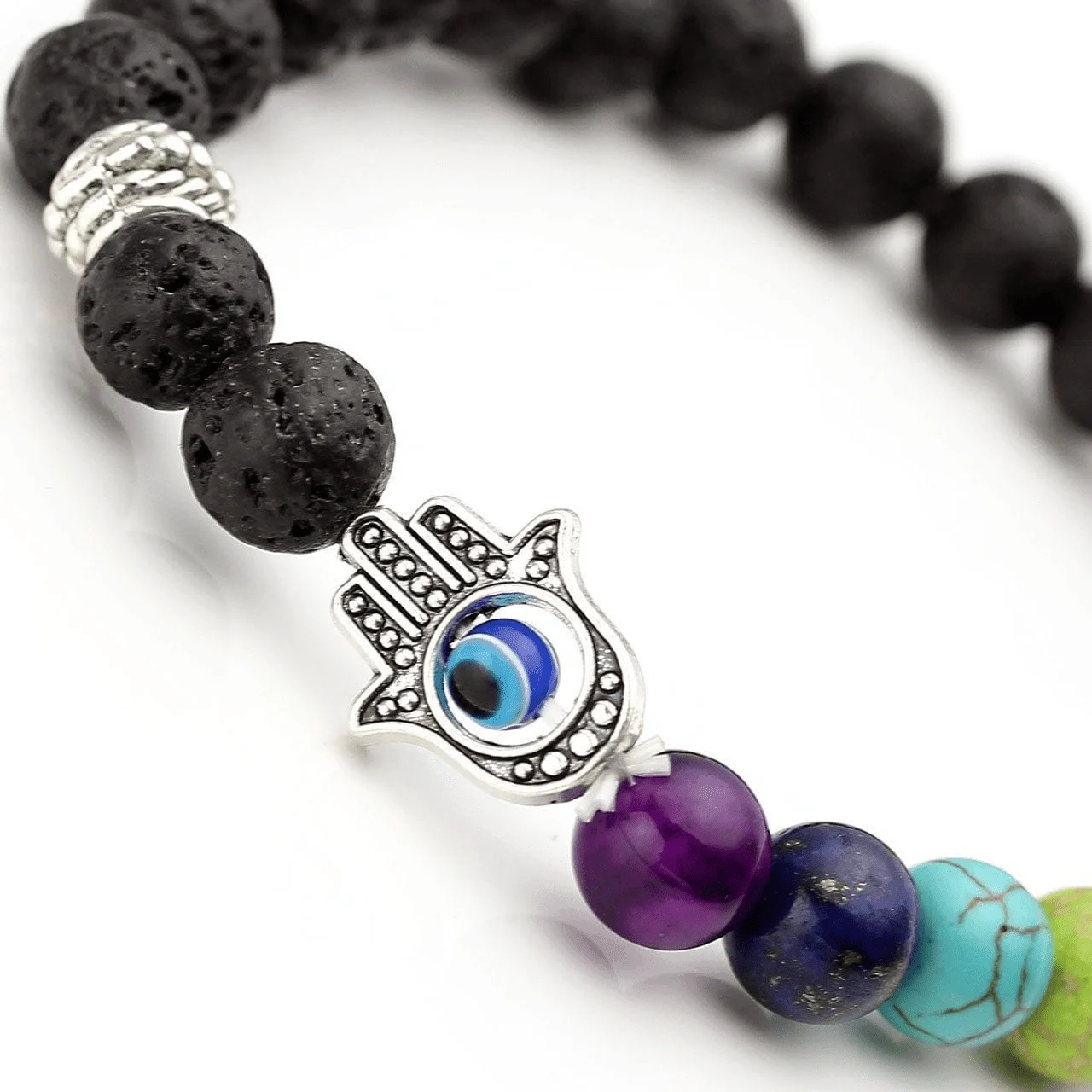 Lavastone Hamsa Chakra Bracelet - Glova