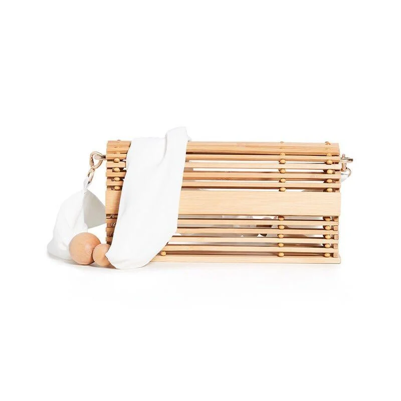 Lavina Bamboo Clutch with Fabric Straps - Glova