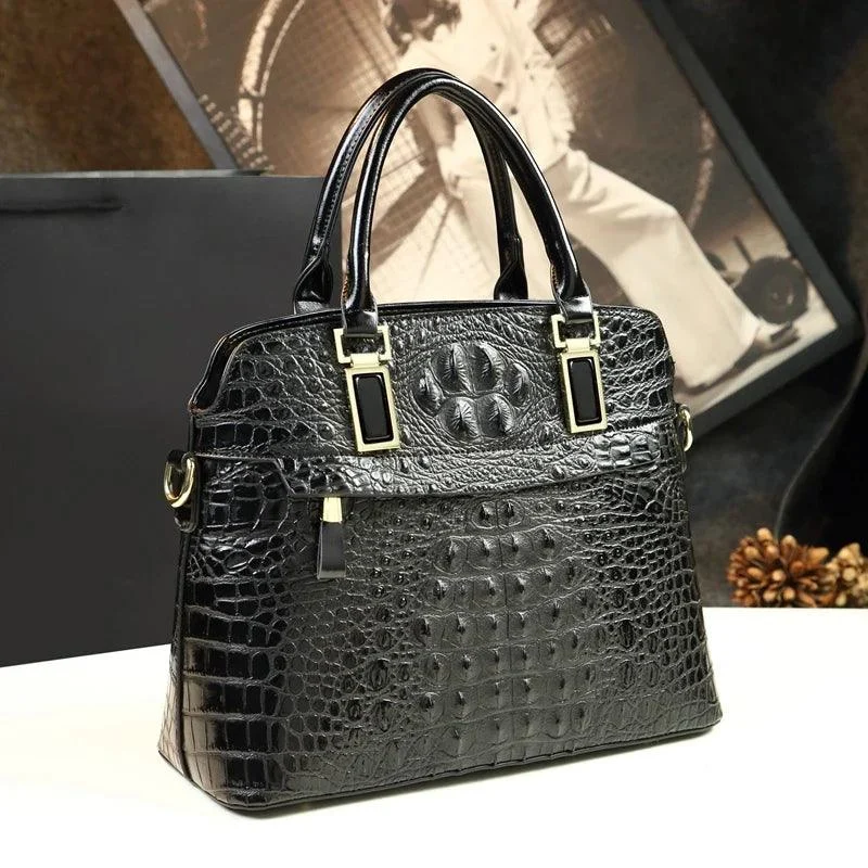 Leather Crocodile Pattern Portable Shell Bags For Women - Glova