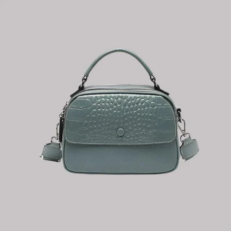 Leather Crossbody Crocodile Pattern Messenger Bag - Glova