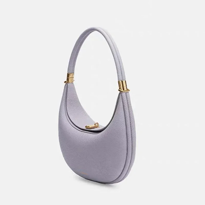 Leather Portable Solid Color Underarm Handbag - Glova