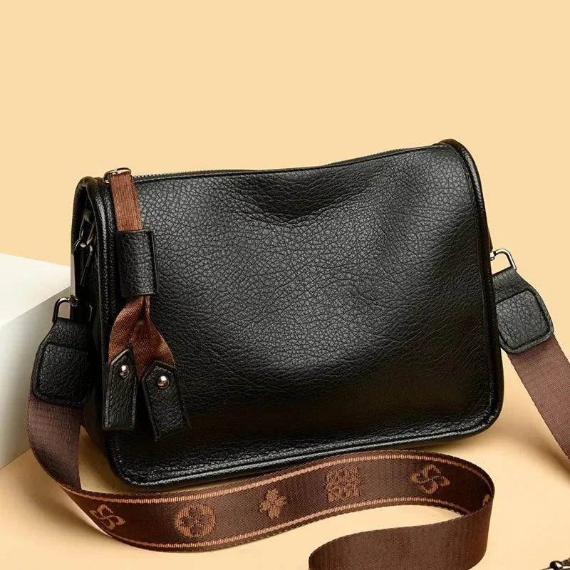 Leather Soft Crossbody Female Messenger Bag - Glova