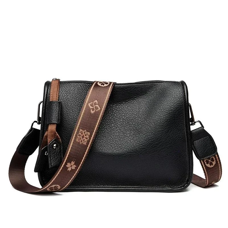 Leather Soft Crossbody Female Messenger Bag - Glova