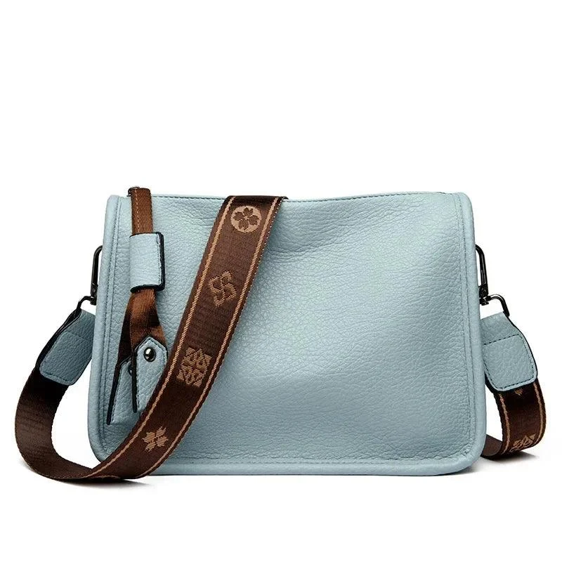 Leather Soft Crossbody Female Messenger Bag - Glova