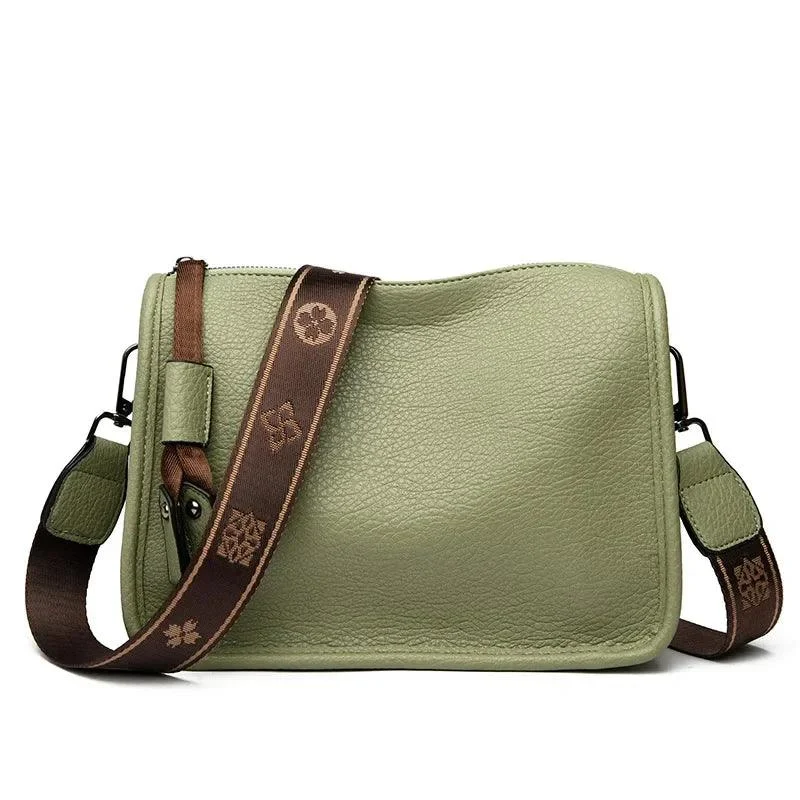 Leather Soft Crossbody Female Messenger Bag - Glova