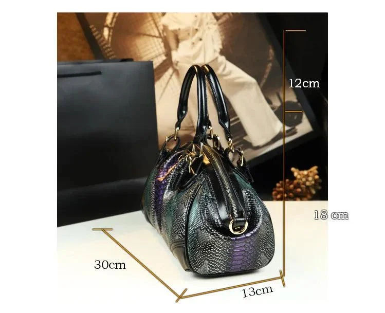 Leather Tassel Serpentine Dumpling Women Hand Bags - Glova