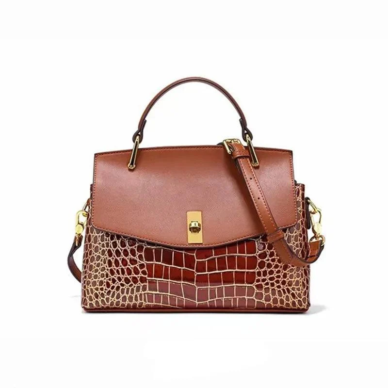 Leather Women's Crocodile Pattern Shell Bags - Glova