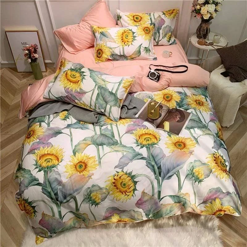 Leave Me in the Sunflowers Cotton Bedding Set - Glova