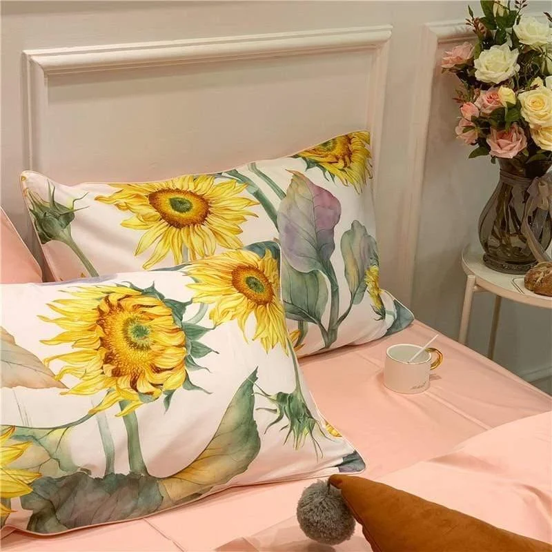 Leave Me in the Sunflowers Cotton Bedding Set - Glova