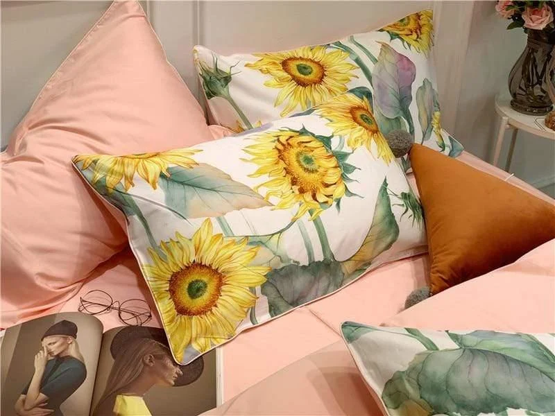 Leave Me in the Sunflowers Cotton Bedding Set - Glova