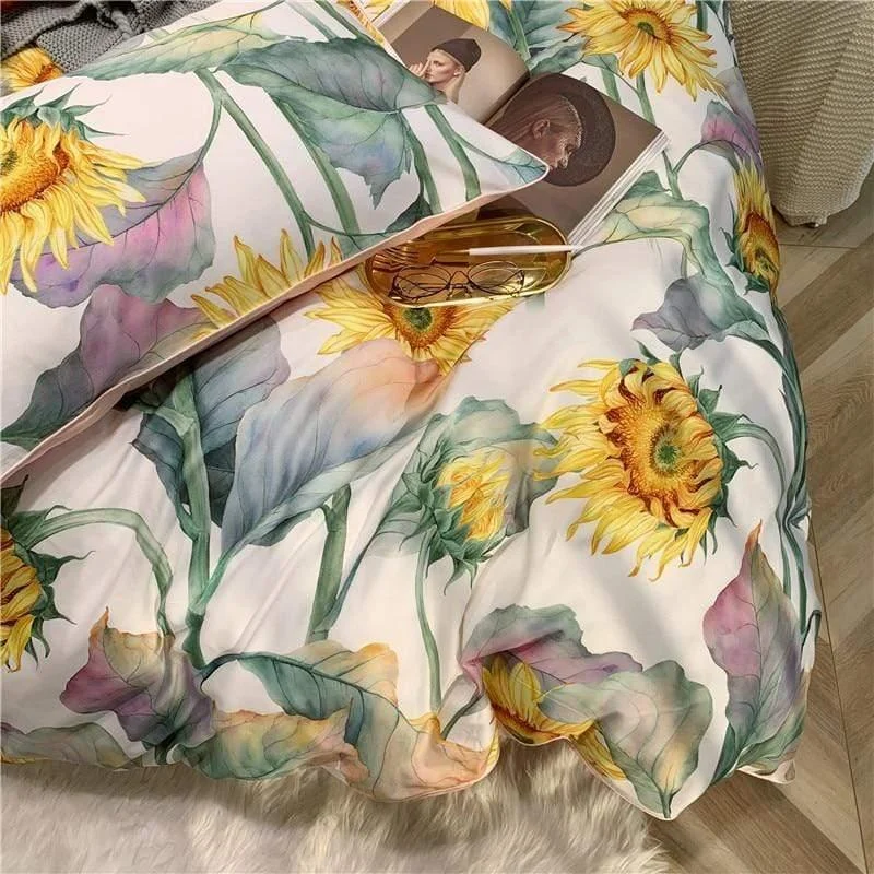 Leave Me in the Sunflowers Cotton Bedding Set - Glova