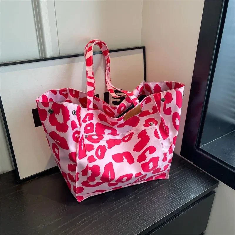 Leopard Prints Deformable Canvas Shopping Totes - Glova