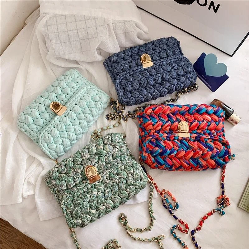 LeSac Mini Chunky Braid Knit Flap Bags - Glova