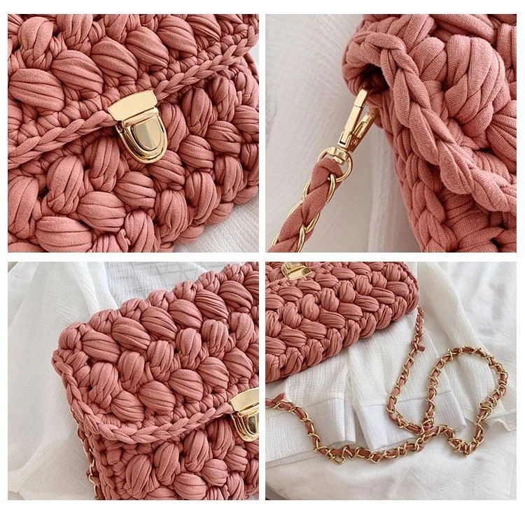 LeSac Mini Chunky Braid Knit Flap Bags - Glova