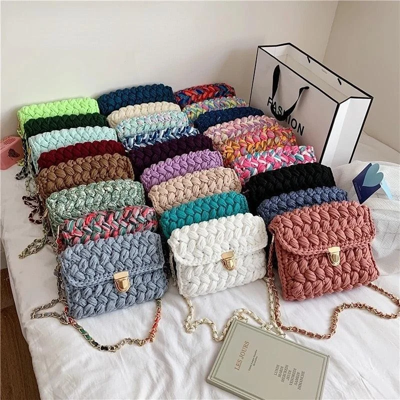 LeSac Mini Chunky Braid Knit Flap Bags - Glova