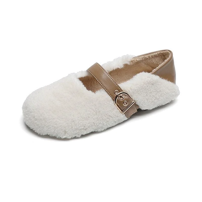 Lila Faux Fur Foldable Heel Ballet Flat Slippers - 3 Colors - Glova