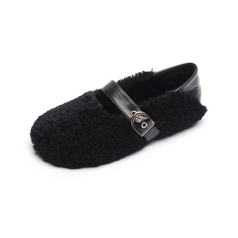 Lila Faux Fur Foldable Heel Ballet Flat Slippers - 3 Colors - Glova