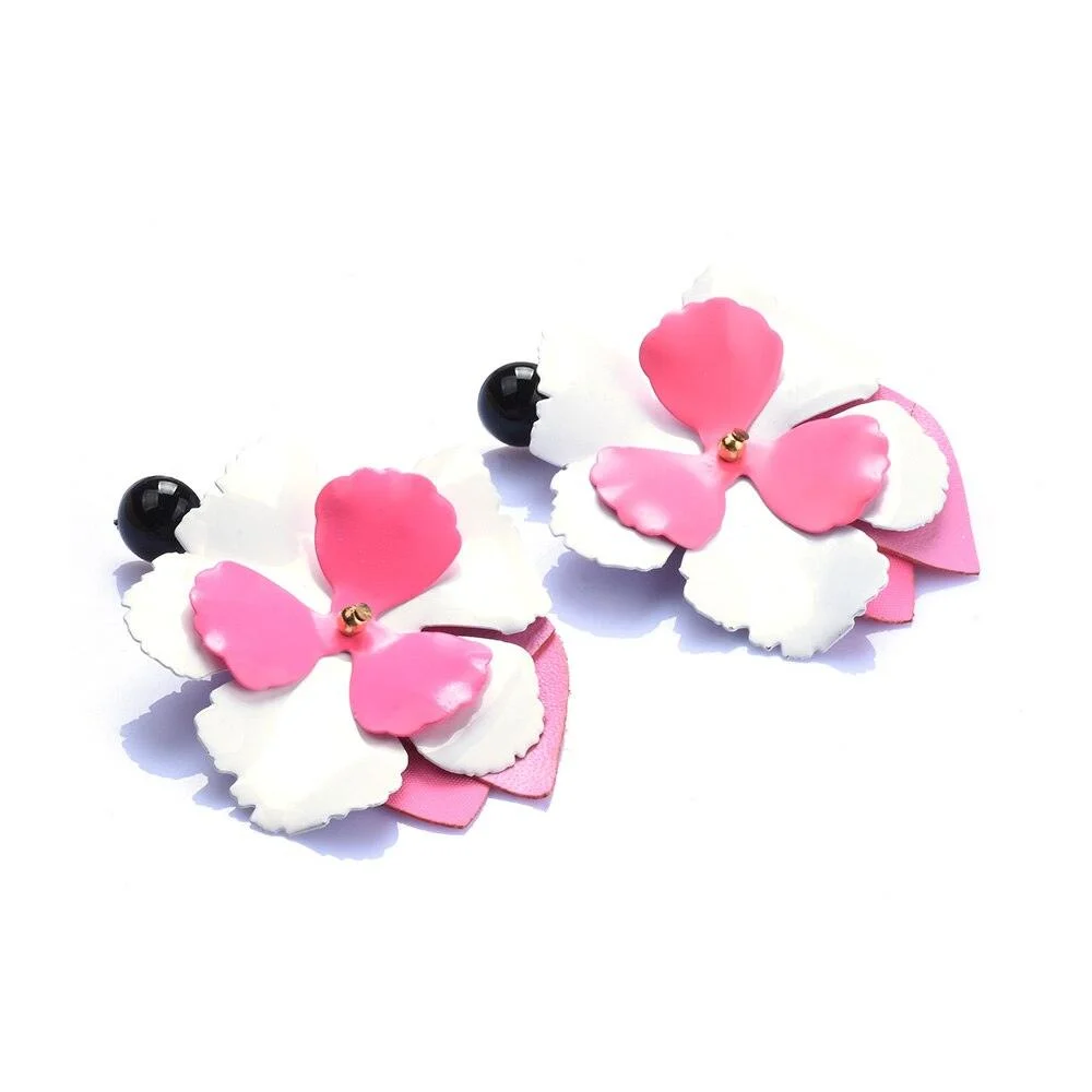 Lilian Big Flower Stud Earrings - 4 Colors - Glova