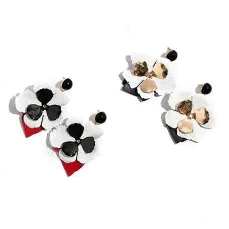 Lilian Big Flower Stud Earrings - 4 Colors - Glova