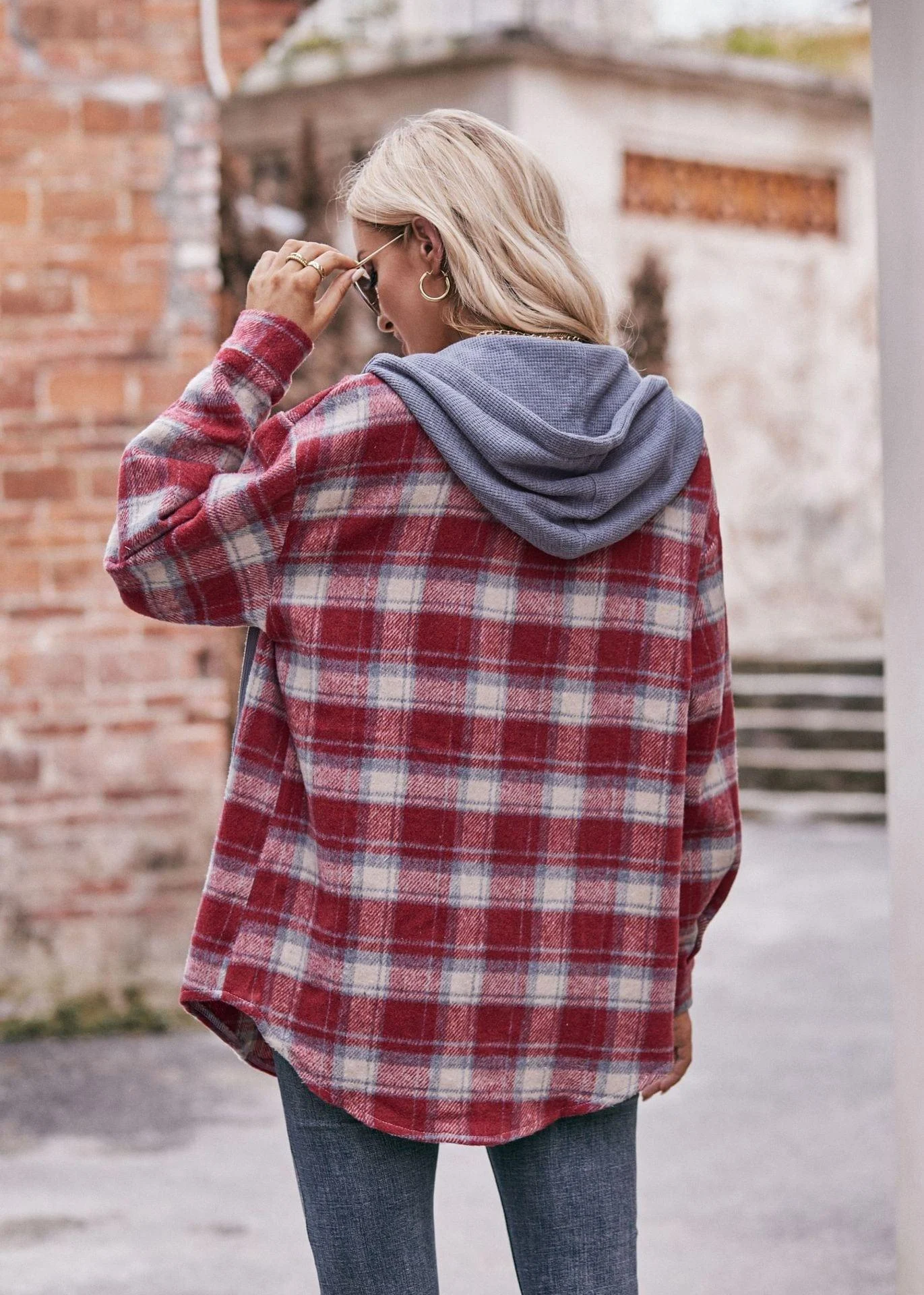 Lilou Plaid Hooded Shacket - Glova