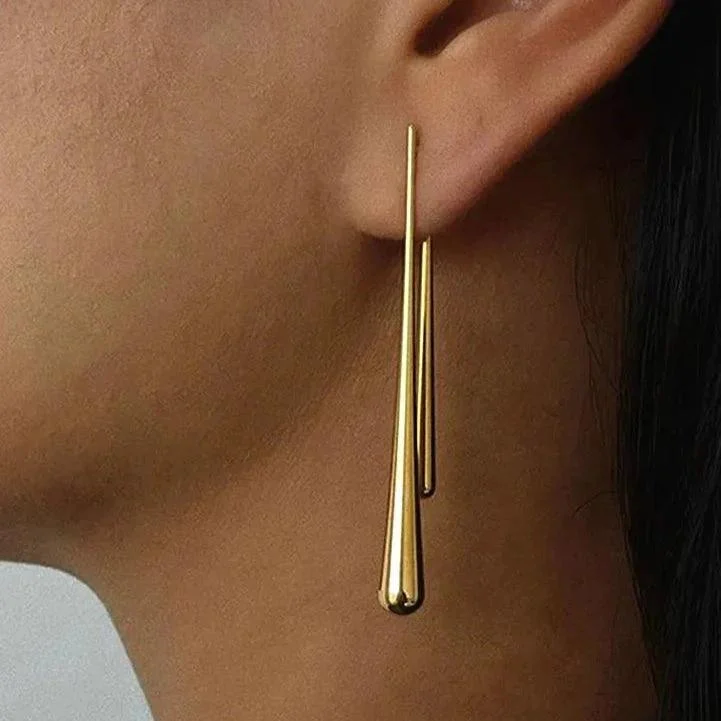 Line Water Drop Earrings - Glova