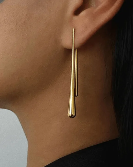 Line Water Drop Earrings - Glova