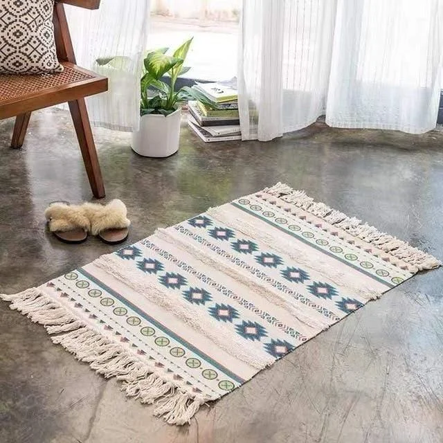 Linen Carpet with Tassels (6 designs) - Glova