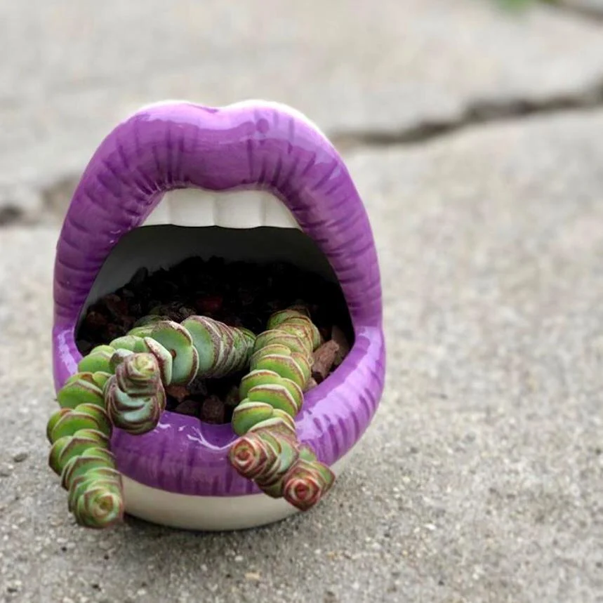 Lips Ceramic Planter - Glova