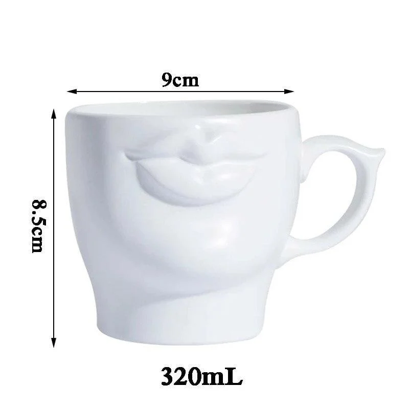 Lips White Ceramic Cup - Glova