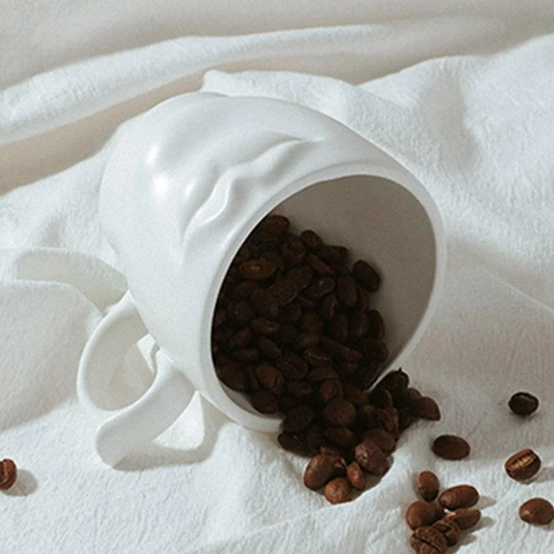 Lips White Ceramic Cup - Glova