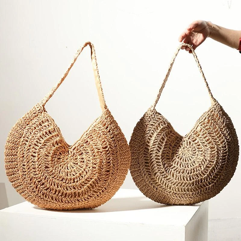 Lisna Seashell Straw Hobo Bags - 2 Colors - Glova