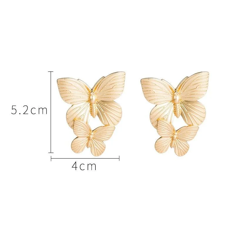 Lissa Butterflies Earrings - Gold or Silver - Glova