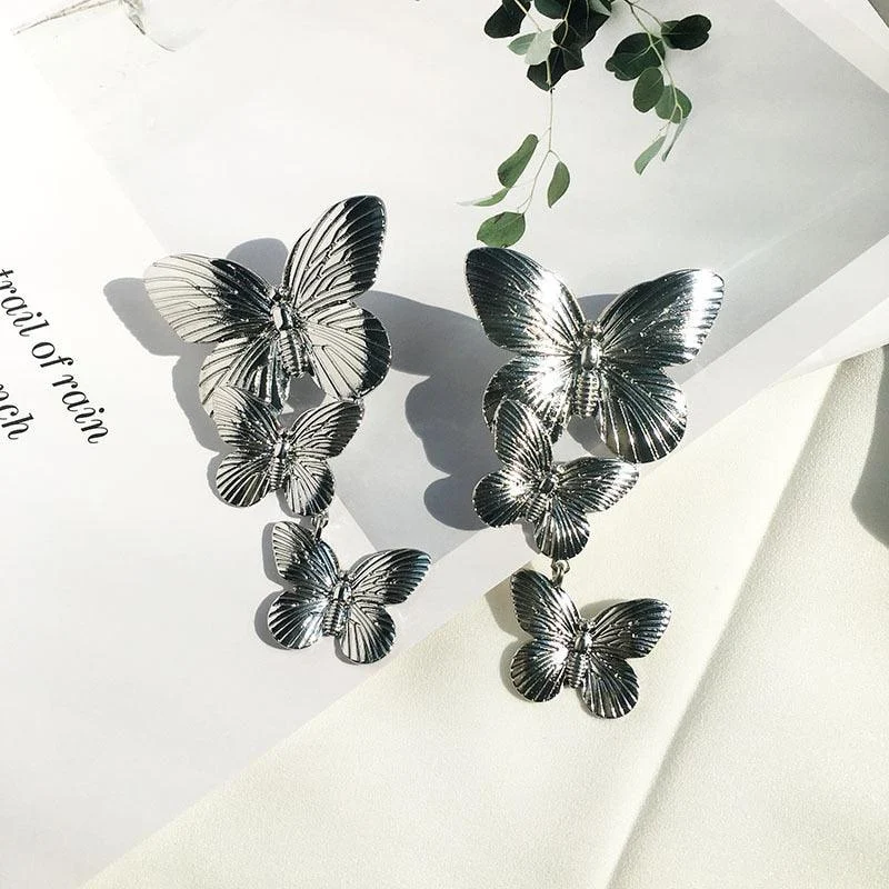 Lissa Butterflies Earrings - Gold or Silver - Glova