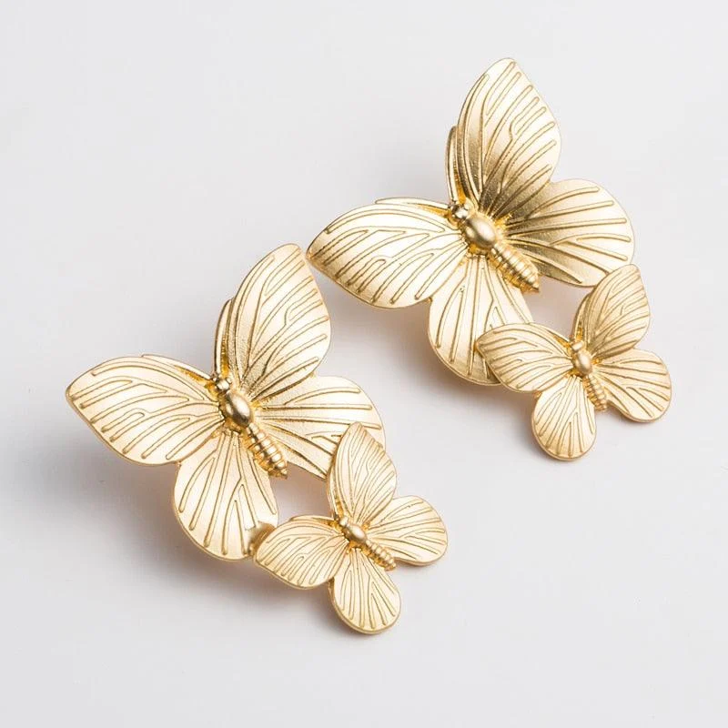 Lissa Butterflies Earrings - Gold or Silver - Glova