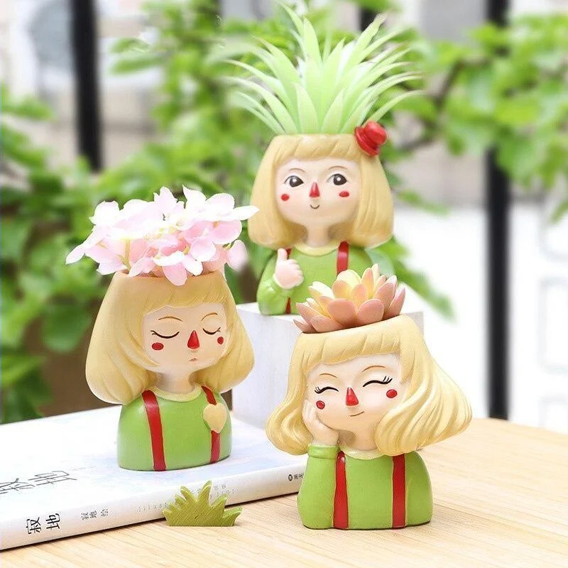 Little Blonde Girl Flower Pot - Glova