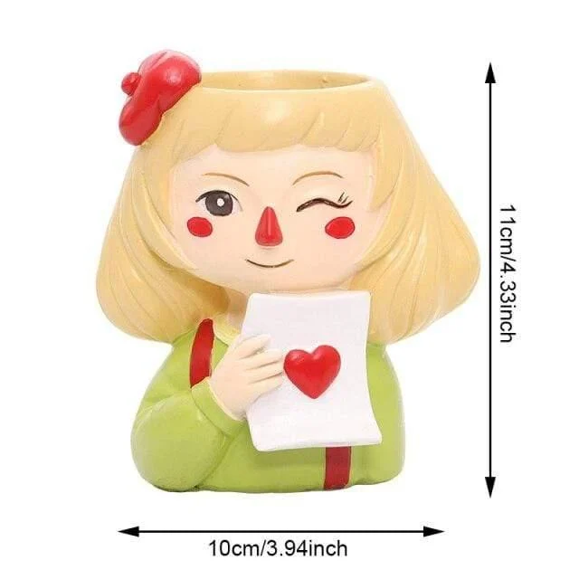 Little Blonde Girl Flower Pot - Glova