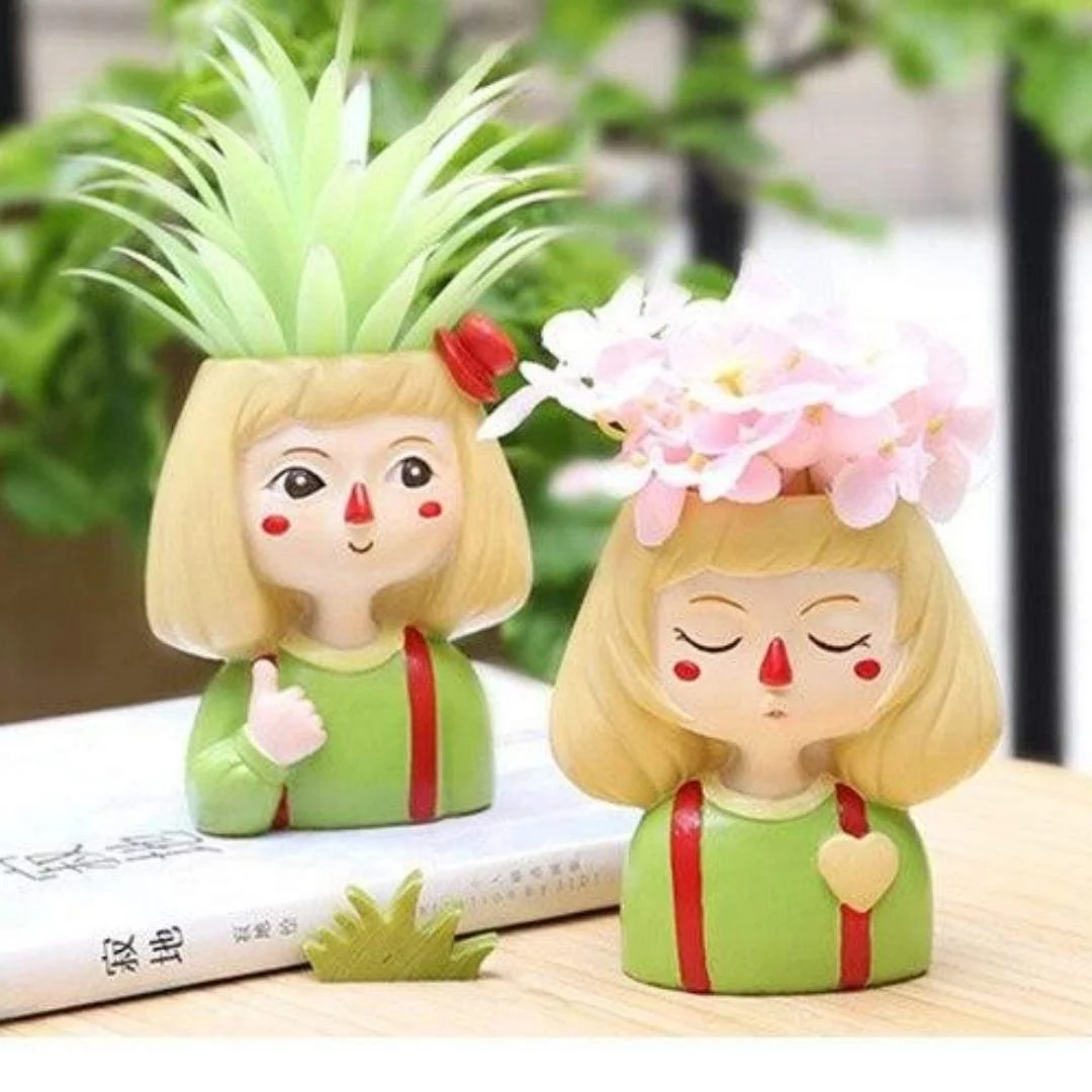 Little Blonde Girl Flower Pot - Glova