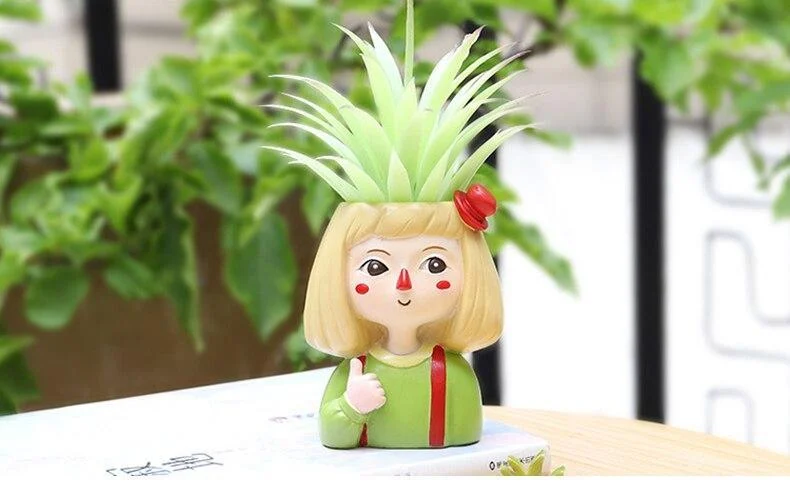 Little Blonde Girl Flower Pot - Glova