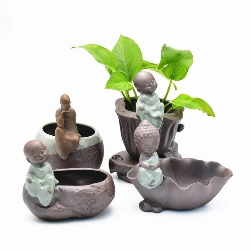 Little Monk Ceramic Flower Pot - Glova