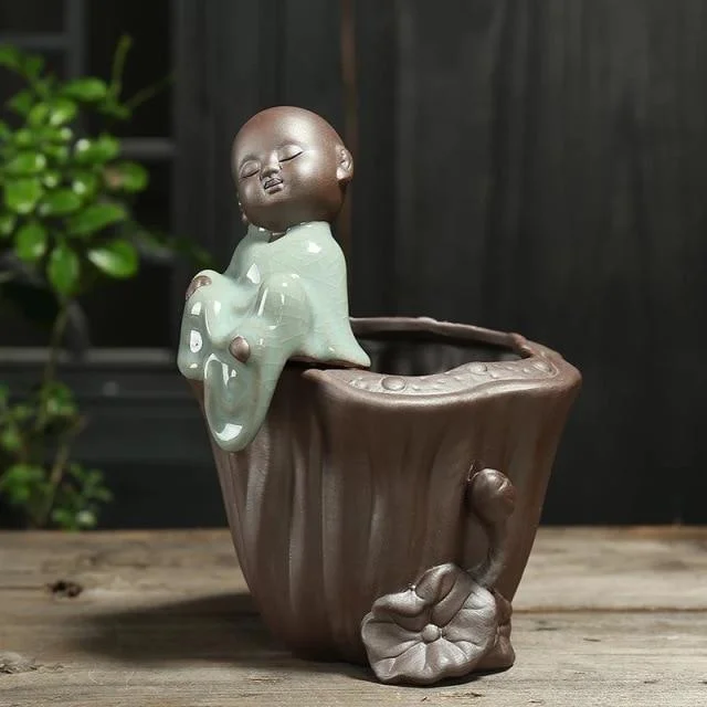 Little Monk Ceramic Flower Pot - Glova