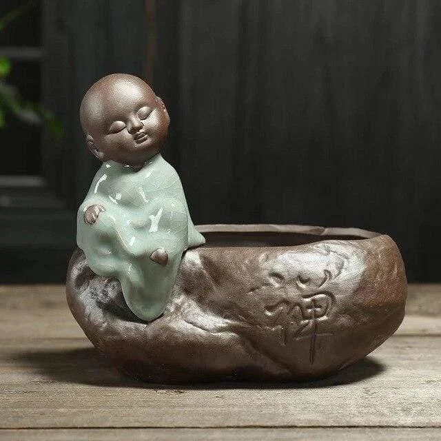 Little Monk Ceramic Flower Pot - Glova