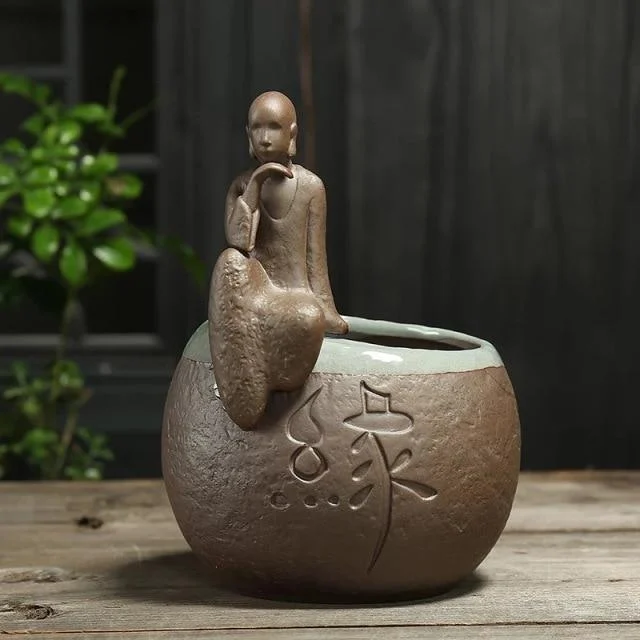 Little Monk Ceramic Flower Pot - Glova