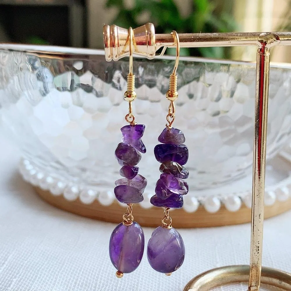 Long Crystal Drop Earrings - Glova