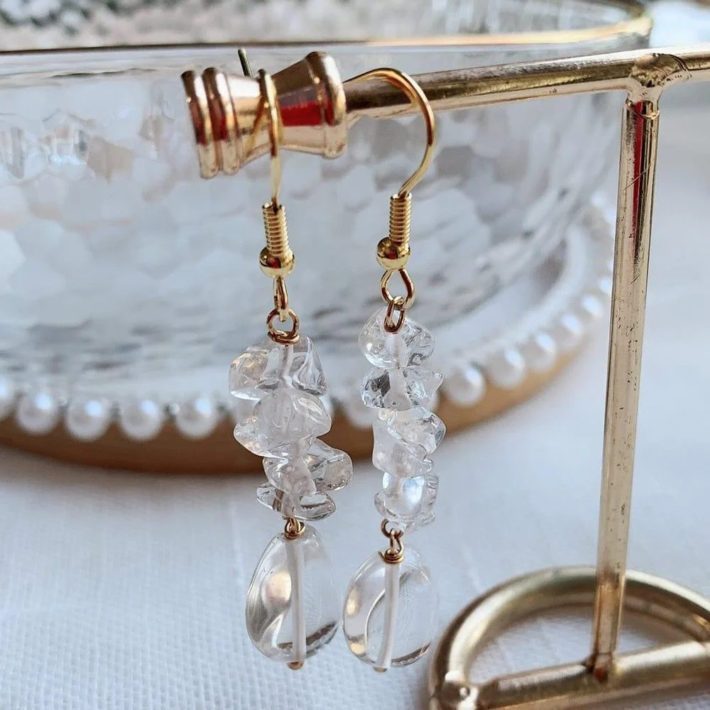 Long Crystal Drop Earrings - Glova