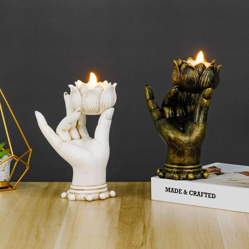 Lotus Buddha Hand Candle Holder - Glova